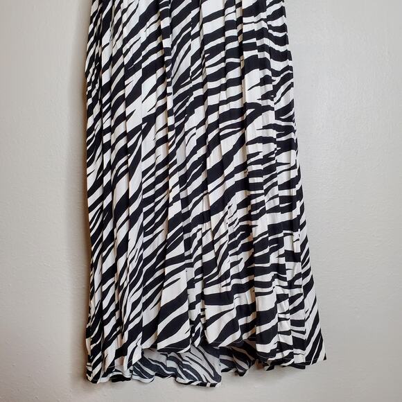 Abound Zebra Print Halter Midi Dress XXS Animal Fall 2025 Trend Edgy Minimalist - Picture 4 of 9